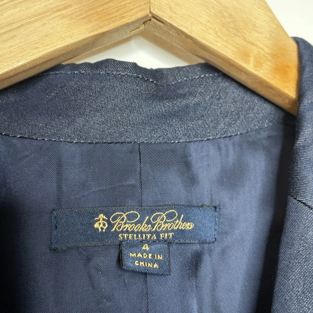 Brooks Brothers Stellita Fit Blazer Womens 4 Loro Piana Navy Cotton Old Money